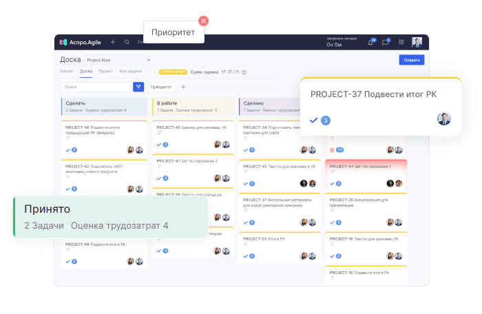 Таск-менеджер для проектной работы ABC-Профмедицина.Agile